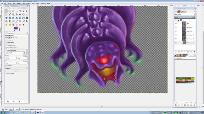 Creating a Giant Caterpillar for the Dungeon Scroller Splash Screen 