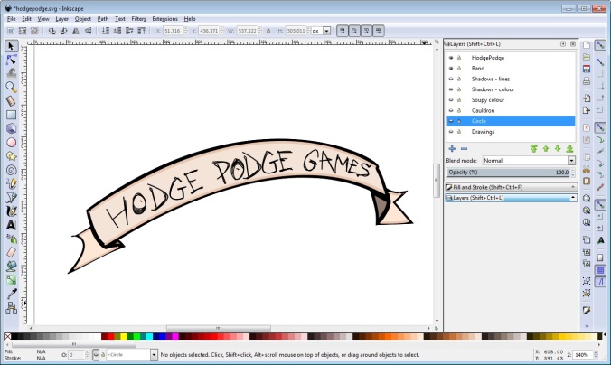 New Hodge Podge Games Banner in Inkscape 